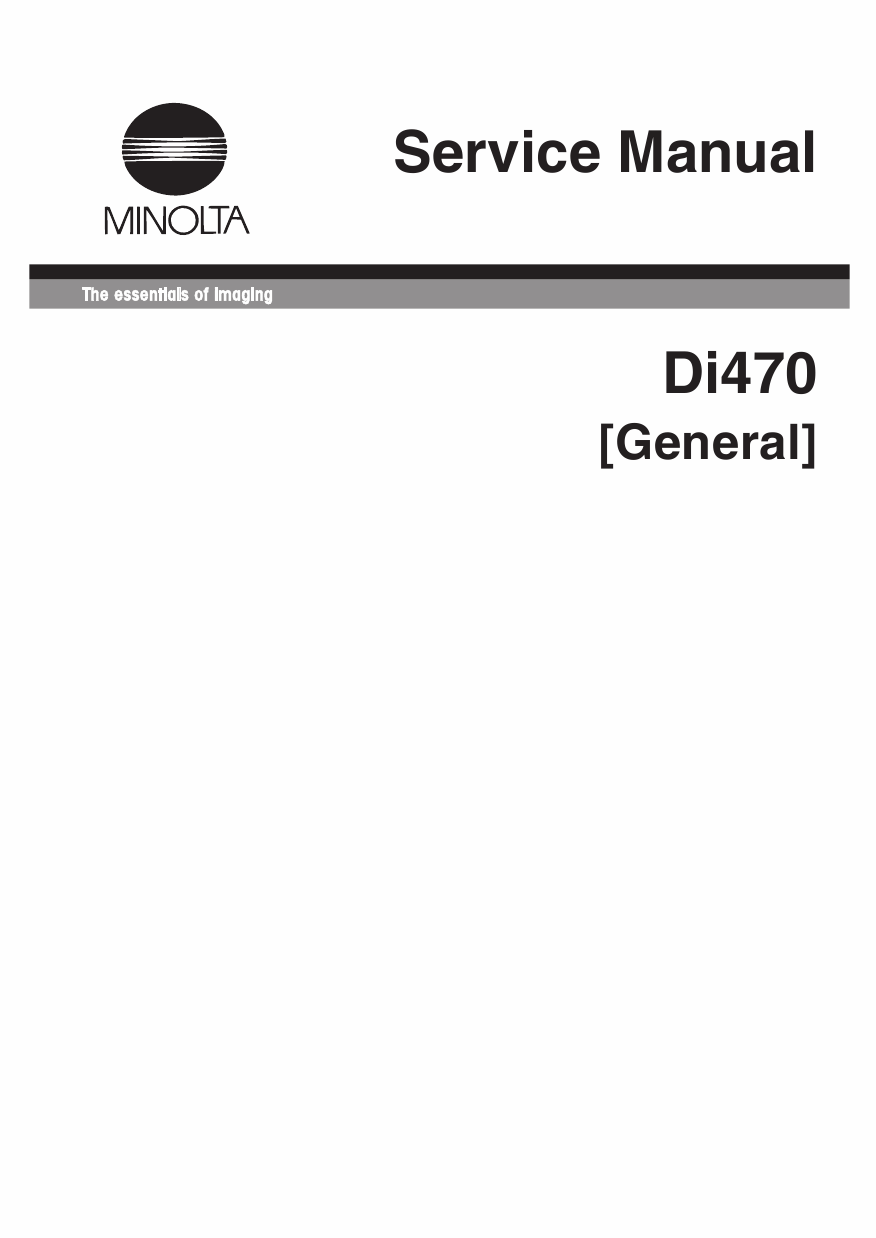 Konica-Minolta MINOLTA Di470 GENERAL Service Manual-1